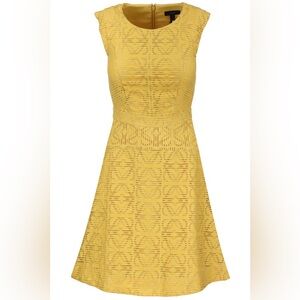 NEW! J. Crew Textured Eyelet Jacquard Dress Yellow Size 00